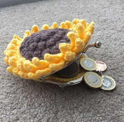 Sunflower Coin Purse Crochet Pattern by Lau Loves Crochet
