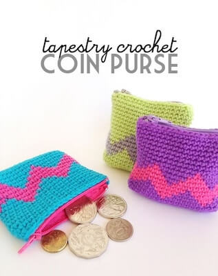 Tapestry Crochet Coin Purse Pattern by My Poppet Makes