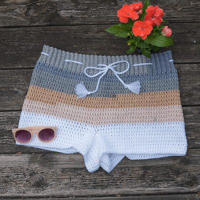 The Beachside Shorts Crochet Pattern by Yarn And Things By Allie