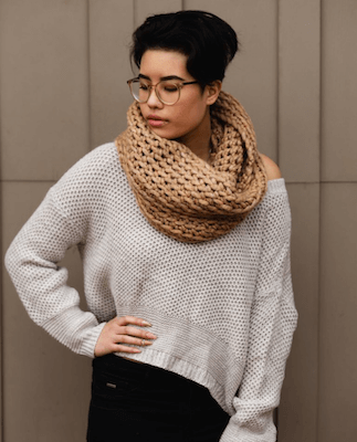 Toasted Marshmallow Infinity Scarf Crochet Pattern by TL Yarn Crafts