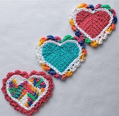 Tunisian Heart Crochet Applique Pattern by Cheryl Dee Crochet