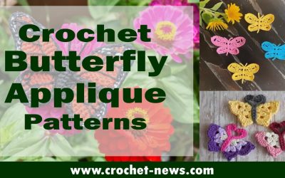 15 Crochet Butterfly Applique Patterns