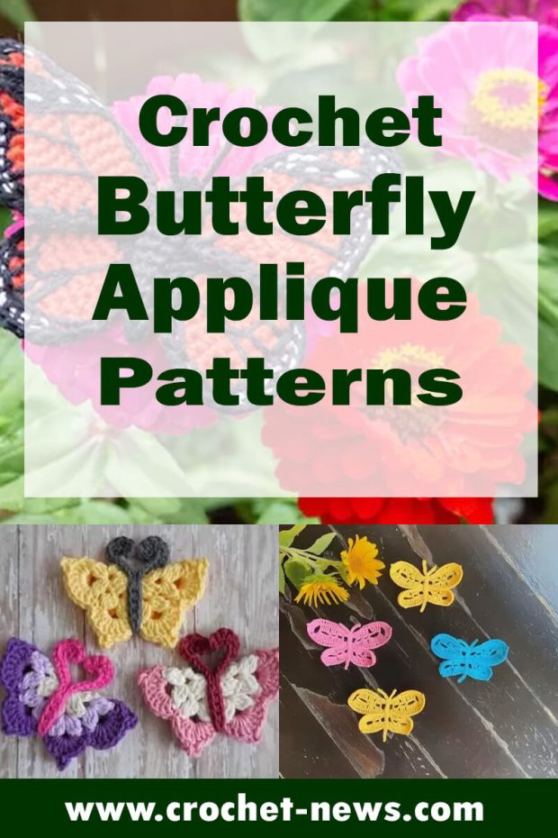 Butterfly Appliques9 Crochet Butterfly Appliquespink -  in