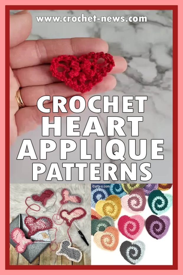 Crochet Heart Applique Pattern