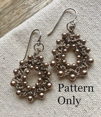 Beaded Crochet Teardrop Earrings Pattern by Venetian Charm Kits