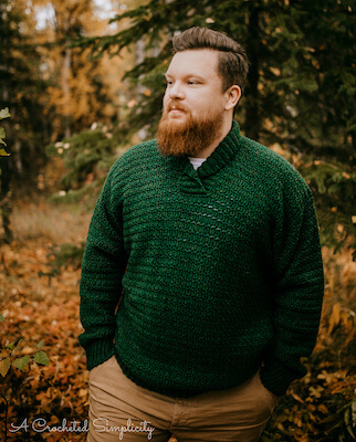 Brentwood mens pullover crochet pattern by A Crocheted Simplicity