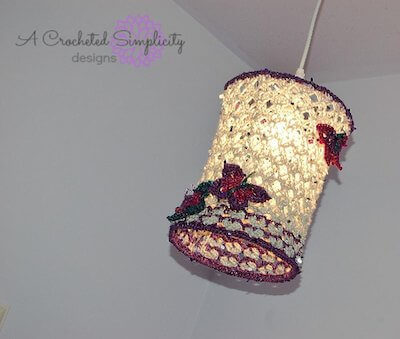 Butterfly Dreams Pendant Crochet Light Shade Pattern by A Crocheted Simplicity