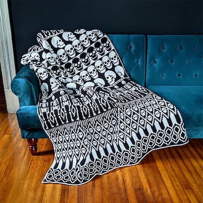 Crochet All Skulls Blanket Pattern by Alexis Sixel