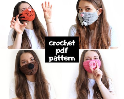 Crochet Animal Face Mask Pattern by Frants Toys