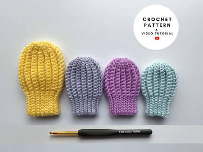 Crochet Baby Mittens Pattern by Crochet Club Store Co