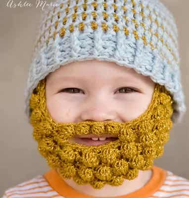 Crochet Bobble Beard Pattern by Ashlee Marie