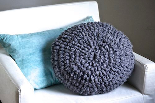 Crochet Circle Puff Pillow Pattern by Six Clever Sisters
