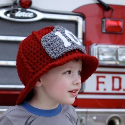 Crochet Firefighter Helmet Pattern by Micah Makes