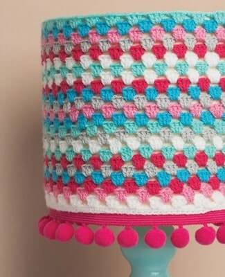 Crochet Granny Square Lamp Shade Pattern by Dainty Bouquet