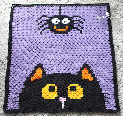 Crochet Halloween C2C Blanket Pattern by Repeat Crafter Me