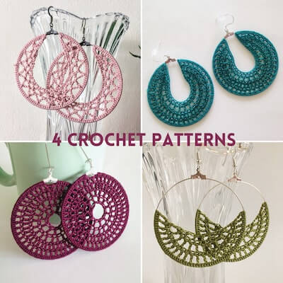 Crochet Hoop Earrings Pattern by My Handmade Passion