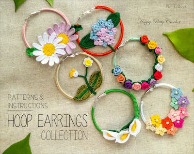Crochet Hoop Earrings Pattern by Happy Patty Crochet