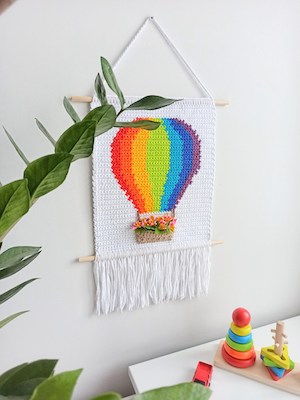 Crochet Air Balloon Wall Hanging Pattern by Crochet Pictures