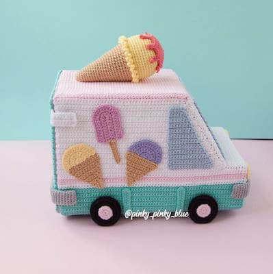 Crochet Ice Cream Van Pattern by Pinky Pinky Blue AU