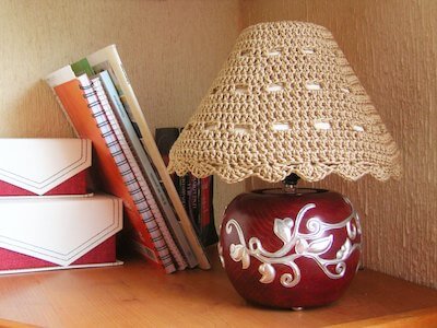 Crochet Lamp Shade Cozy Pattern by Chabe Patterns