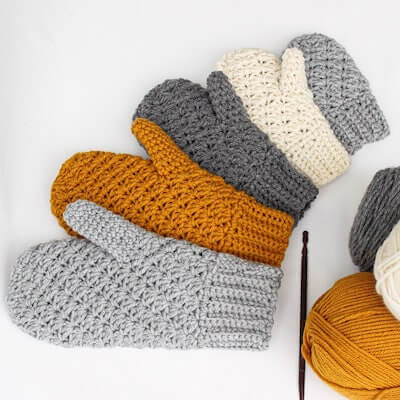 Crocheted Mittens Pattern by The Easy Design