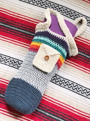 Crochet Peaceful Warrior Yoga Mat Bag Pattern by February Sky Designs