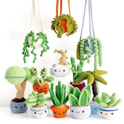 crochet potted plants pattern by knot monster