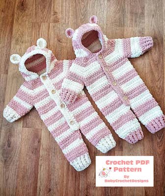 Crochet Preemie Onesie Pattern by Baby Crochet Designs UK