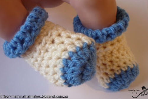 Crochet Preemie Socks Pattern by Mamma That Makes