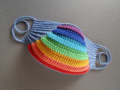 Crochet Rainbow Face Mask Pattern by Fast Life Design