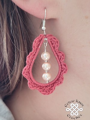 Crochet Teardrop Earrings Pattern by Celtic Knot Crochet