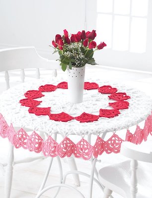 Crochet Valentines Tablecloth Pattern by Bernat