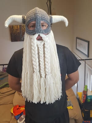 Crochet Viking Helmet With Beard by Hats By Kami