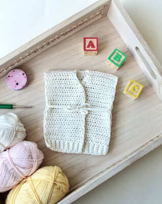 Free Preemie Crochet Baby Vest Pattern by Blue Star Crochet
