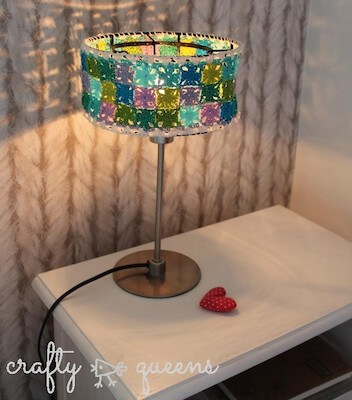 Granny Collage Lampshade Free Crochet Pattern by New Leaf Designs