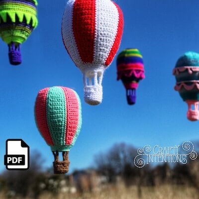 Hot Air Balloons Crochet Amigurumi Pattern by Crafty Intentions