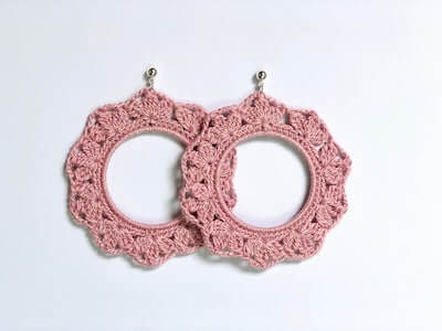 Lace Hoop Earrings Crochet Pattern by Chalia's Craft