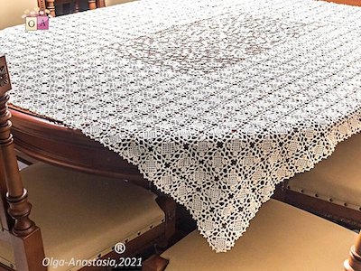 Lace Tablecloth Crochet Pattern by Olga Starostina