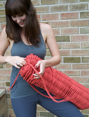 Om Shanti Yoga Mat Bag Crochet Pattern by Abigail Haze