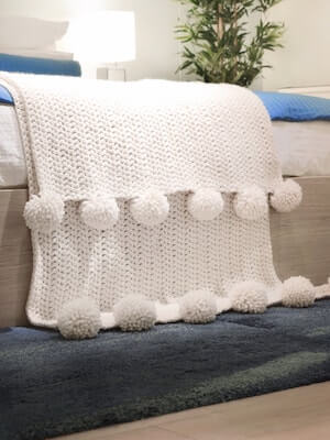 Pom Pom Blanket Crochet Pattern by Darling Jadore