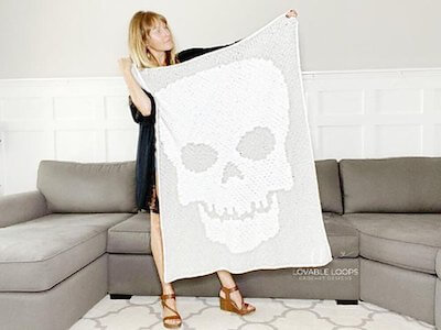 Skeleton Throw Blanket Crochet Pattern by Melissa Hassler