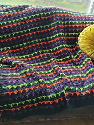 Spooky Spells Halloween Afghan Crochet Pattern by Dahlia Willow LLC