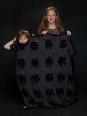 Spooky Spider Afghan Crochet Pattern by Lion Brand