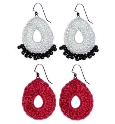 Teardrop Earrings Crochet Pattern by Crochet Spot Patterns