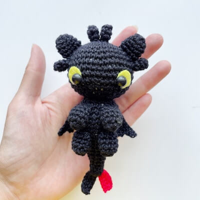 Toothless Crochet Black Dragon Pattern by Happygurumii