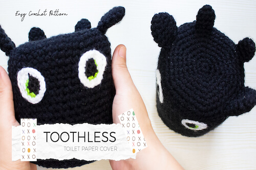 Crochet Toothless Toilet Paper Cover Pattern by Ohchives