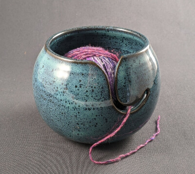 Crochet Yarn Bowl from WillowCreekPotteryPA