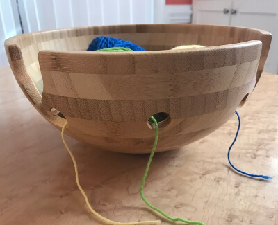 Crochet Yarn Bowl with Double Swirl Cut from Mygirlsshop