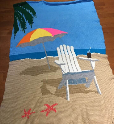 Day At The Beach Afghan Crochet Graph Pattern by CrochetCouch