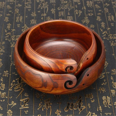 Handmade Wooden Yarn Bowl for Knitting and Crochet from RuralCarpenter